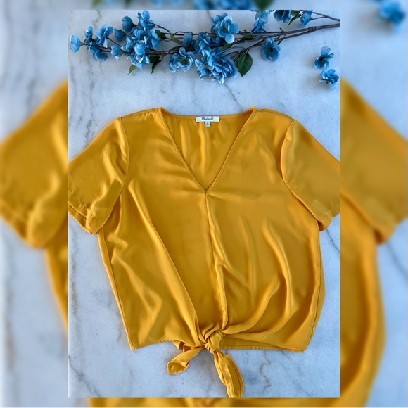 Madewell Tops - Madewell Marigold Novel Tie-Front Drapey V Neck